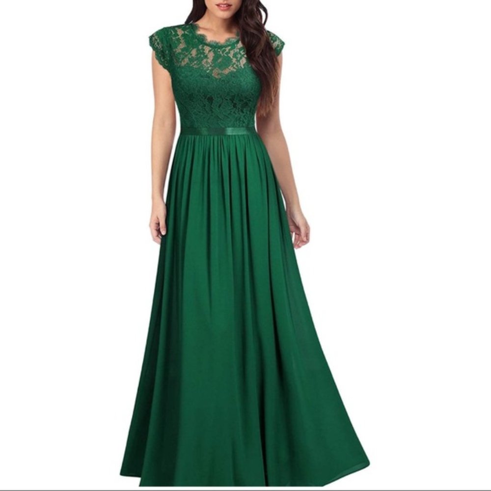 Miusol Emerald Winter Green Maxi Dress Medium